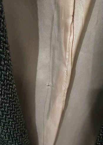 38 Beden Gri Kadın Düğmeli Midi Blazer