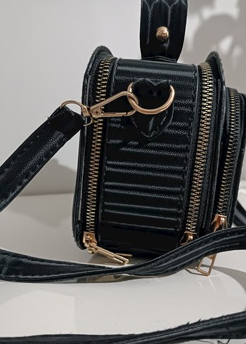 Zebra Desenli Siyah Deri Kadın Çanta - Görsel 3