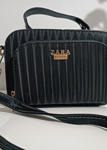 Zebra Desenli Siyah Deri Kadın Çanta - Görsel 2