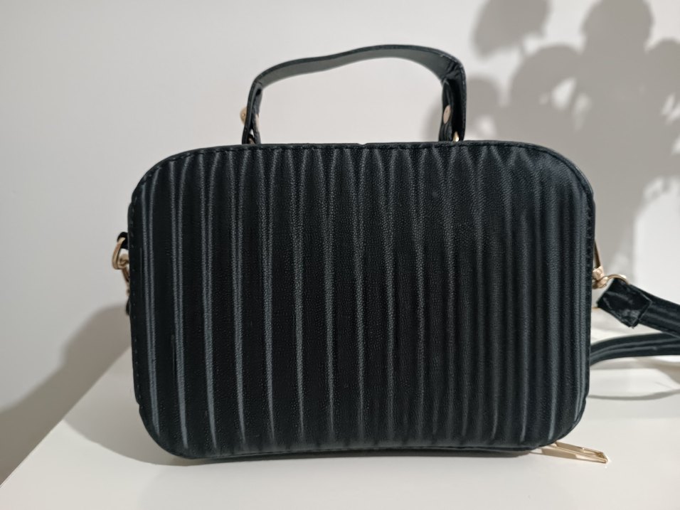 Zebra Desenli Siyah Deri Kadın Çanta - Görsel 4