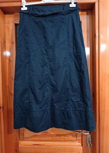 Düğmeli Lacivert Uzun Kadın Etek - Görsel 2