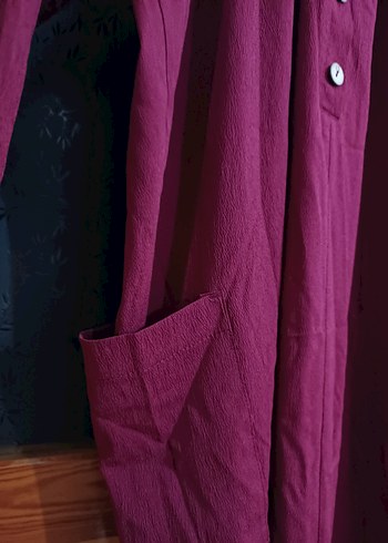 Bordo Uzun Kollu Düğmeli Hamile Tunik - Görsel 2