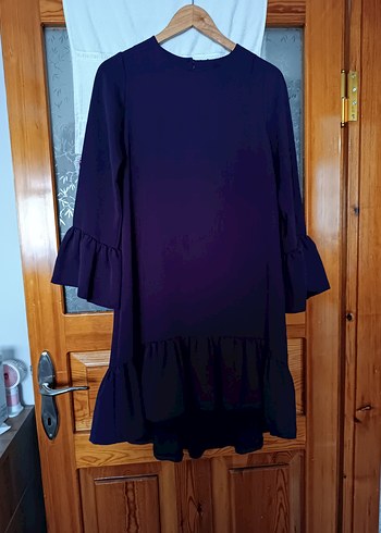 Kadın Mor Uzun Kollu Fırfırlı Tunik - Görsel 3