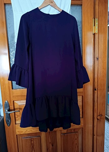 Kadın Mor Uzun Kollu Fırfırlı Tunik - Görsel 2