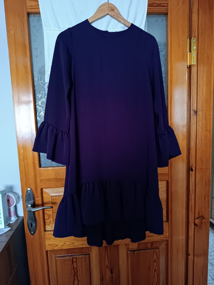 Kadın Mor Uzun Kollu Fırfırlı Tunik - Görsel 3