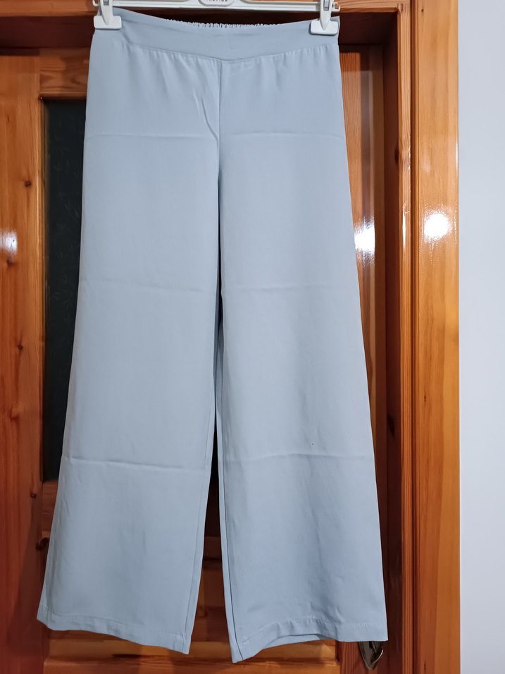 Gri Midi Kadın Kumaş Pantolon - Görsel 2