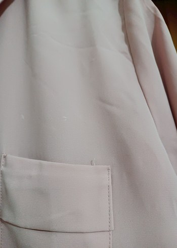 Toz pembe Uzun Kollu Düğmeli Kadın Tunik - Görsel 4