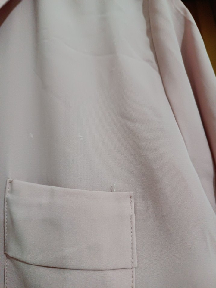 Toz pembe Uzun Kollu Düğmeli Kadın Tunik - Görsel 4