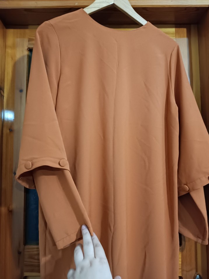 Düğmeli Hardal Uzun Kollu Kadın Tunik - Görsel 2