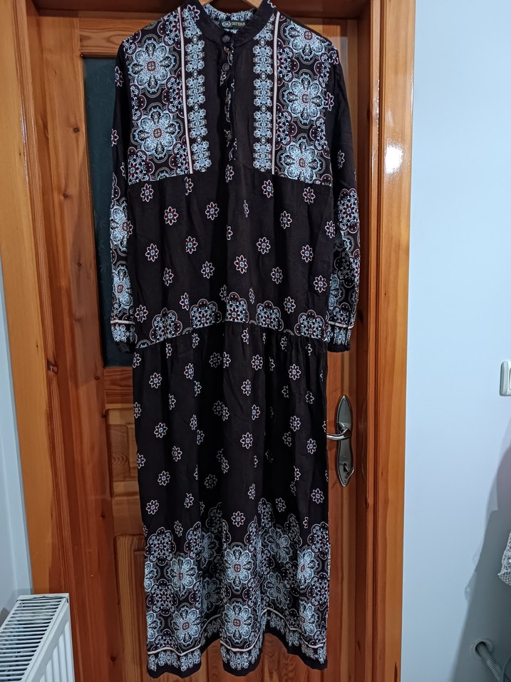 Püsküllü, Uzun Kollu Bohem Uzun Elbise - Görsel 2