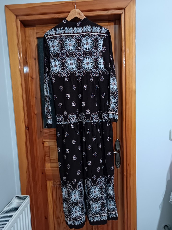 Püsküllü, Uzun Kollu Bohem Uzun Elbise - Görsel 3