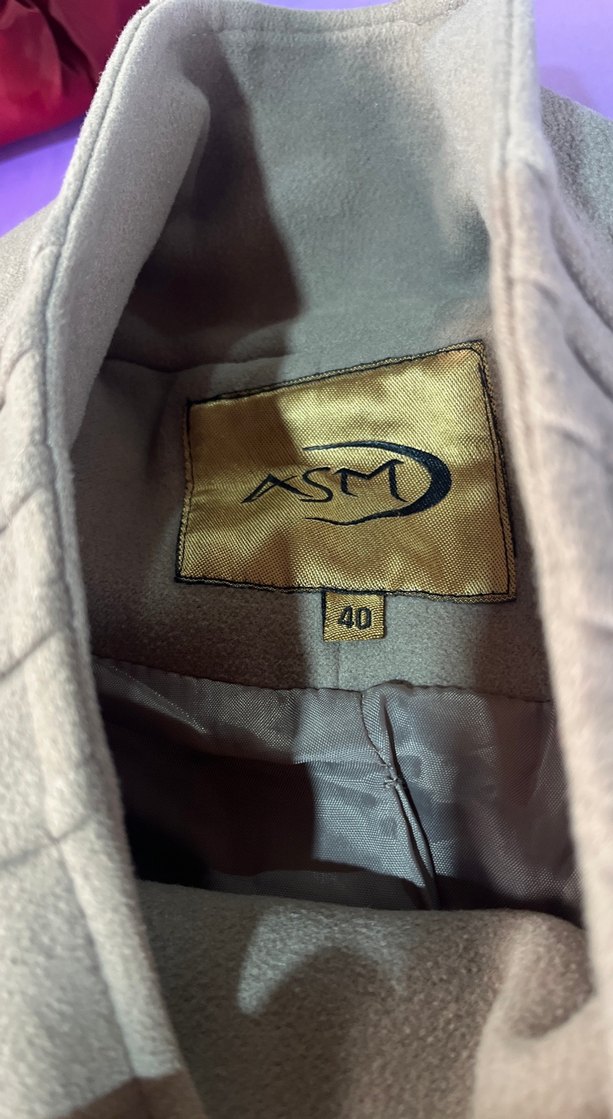 Bej Çift Düğmeli Kadın Kaban - Görsel 5