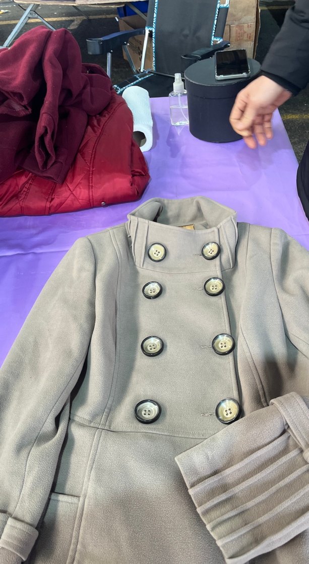 Bej Çift Düğmeli Kadın Kaban - Görsel 4