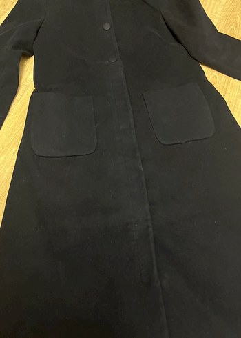 Lacivert Uzun Kadın Süet Kaban - Görsel 2