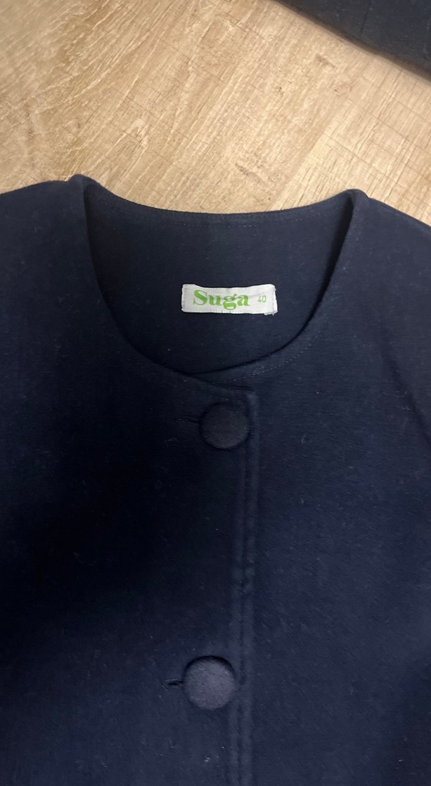 Lacivert Uzun Kadın Süet Kaban - Görsel 3