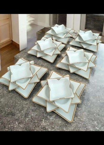 Klasik Desenli Beyaz Yemek Tabağı Seti - Görsel 2