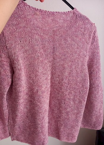 Pembe Örgü Kadın Kazak - Görsel 4