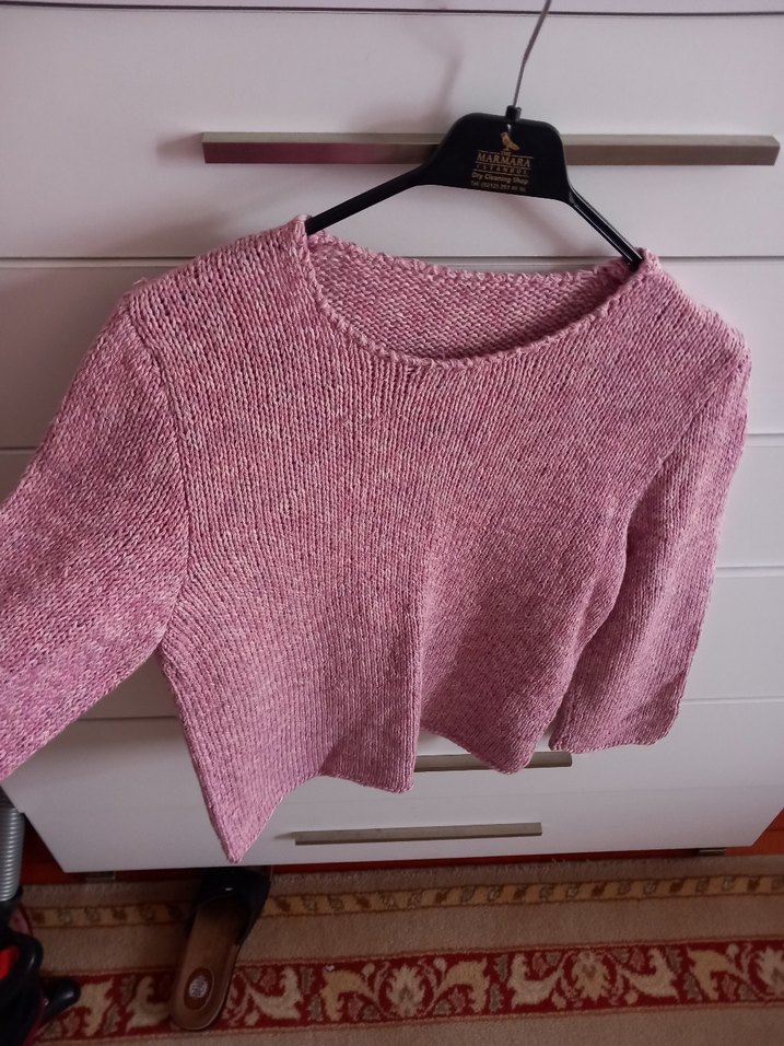 Pembe Örgü Kadın Kazak - Görsel 2