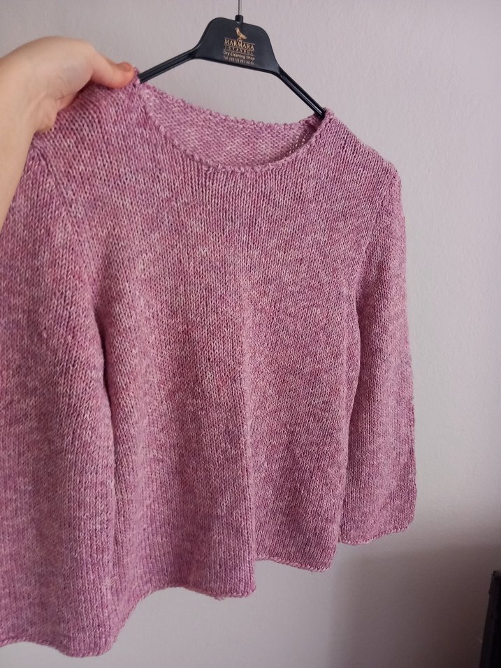 Pembe Örgü Kadın Kazak - Görsel 3