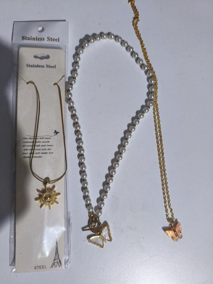 Altın Renkli Mini Zincirli Bohem Kadın Kolye - Görsel 2