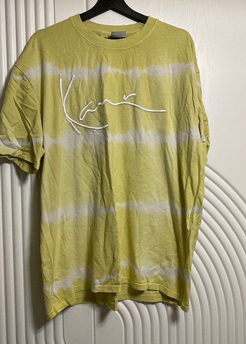 xl Beden Sarı Tie-Dye Keten Oversize Tişört
