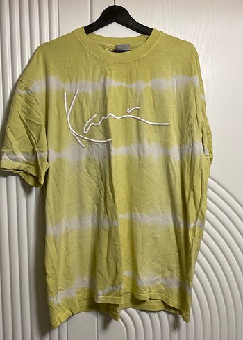 Bershka Sarı Tie-Dye Keten Oversize Tişört