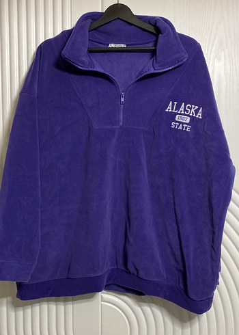 42 Beden Mor Fermuarlı Kadın Sweatshirt