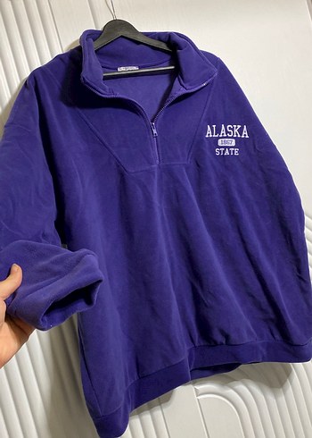 Mor Fermuarlı Kadın Sweatshirt