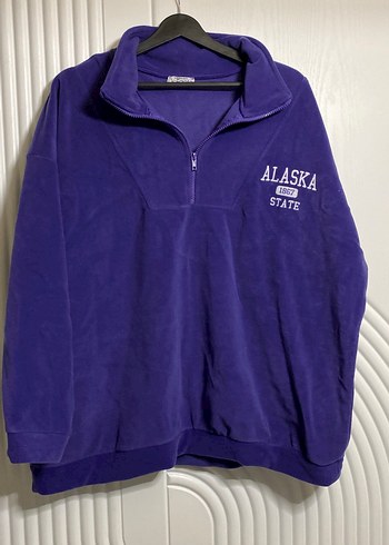 Mor Fermuarlı Kadın Sweatshirt