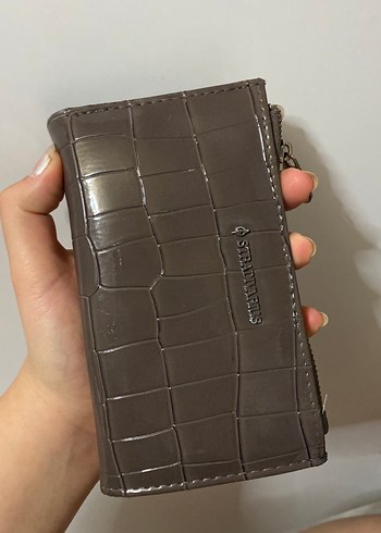Kroko Desenli Kahverengi Deri Kadın Cüzdan