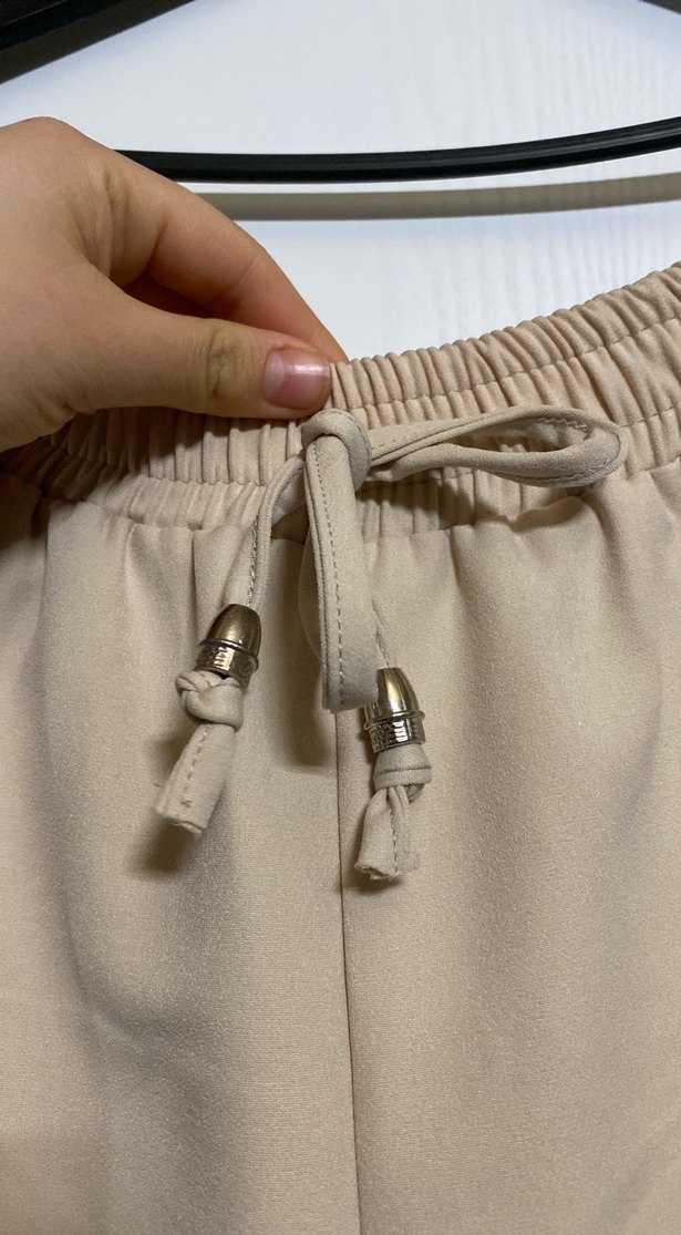 Bej Salaş Kadın Kumaş Pantolon - Görsel 4