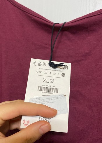 Bershka Bordo V Yaka Kadın Atlet - Görsel 3