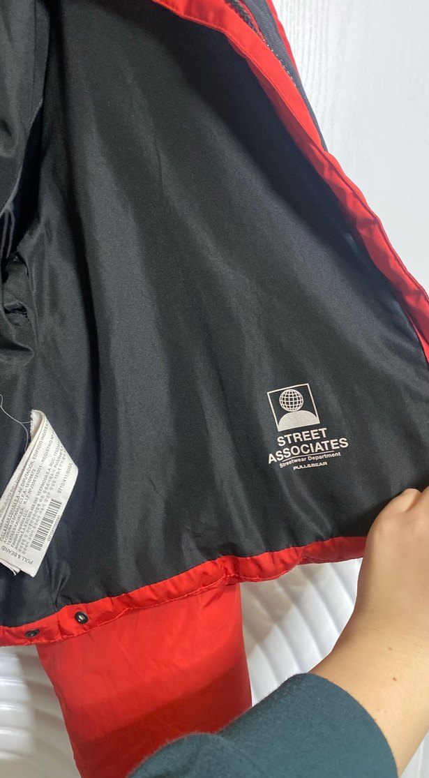 Kırmızı Kadın Düğmeli Kış Montu - Görsel 2