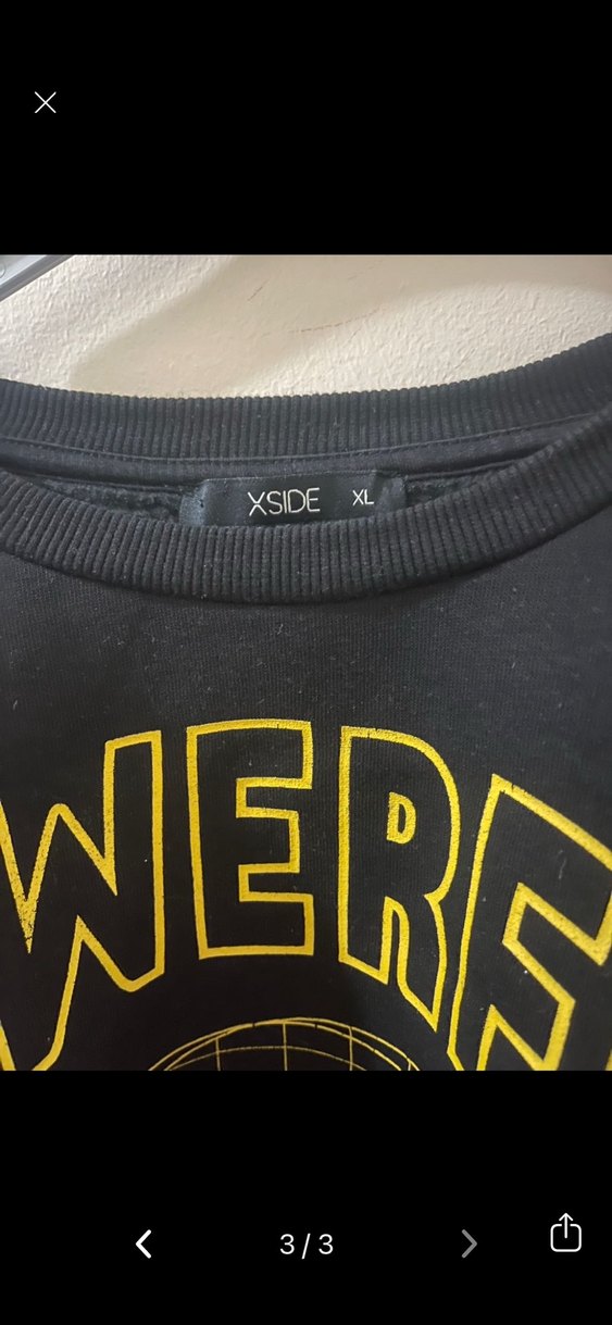 Düğmeli Siyah Oversize Sweatshirt - Görsel 3