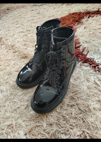 Parlak Siyah Yüksek Topuklu Goth Botlar - Görsel 3