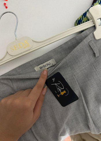 l Beden Gri Pilili Kadın Mini Etek
