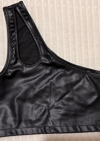 Siyah Deri Crop - Görsel 2