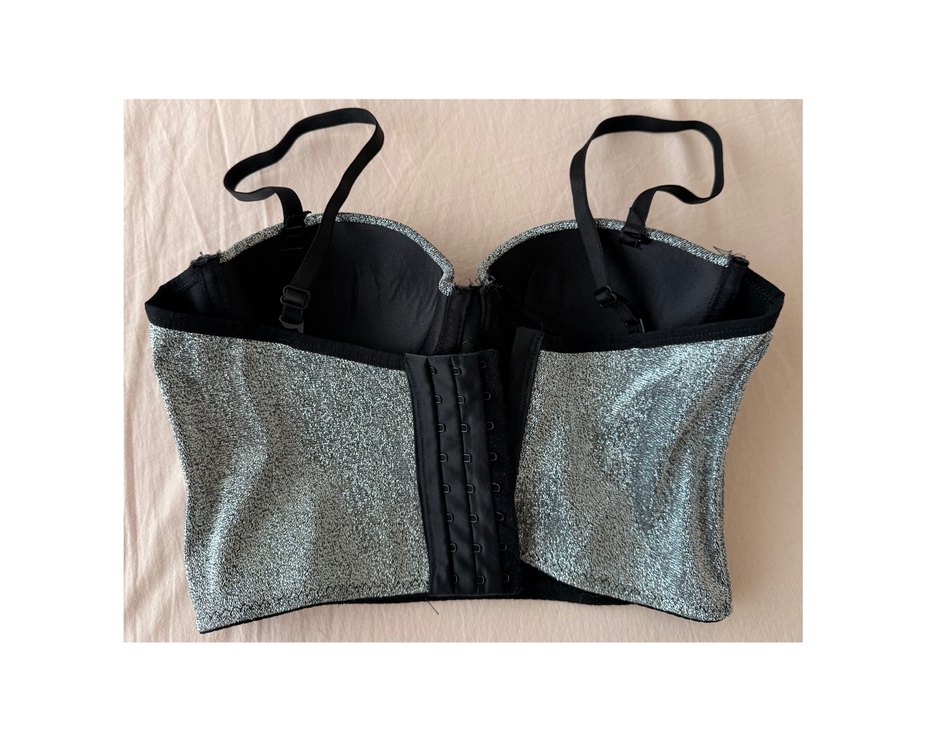 Gri Düğmeli Straplez Bustiyer - Görsel 2