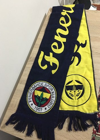 Fenerbahçe Nakışlı Sarı Lacivert Erkek Atkı - Görsel 2