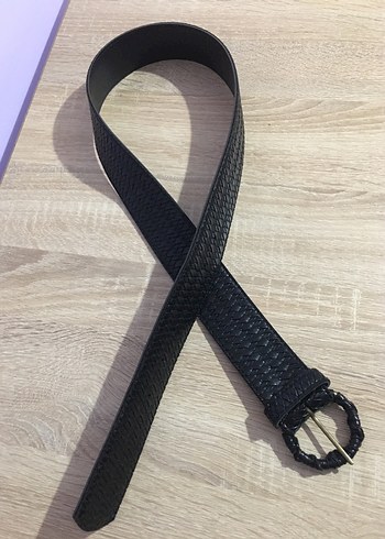 Siyah desenli Suni deri Kadın Kemer - Görsel 2