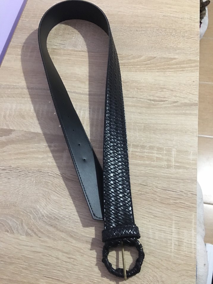 Siyah desenli Suni deri Kadın Kemer - Görsel 3