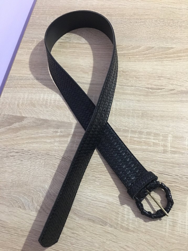 Siyah desenli Suni deri Kadın Kemer - Görsel 2