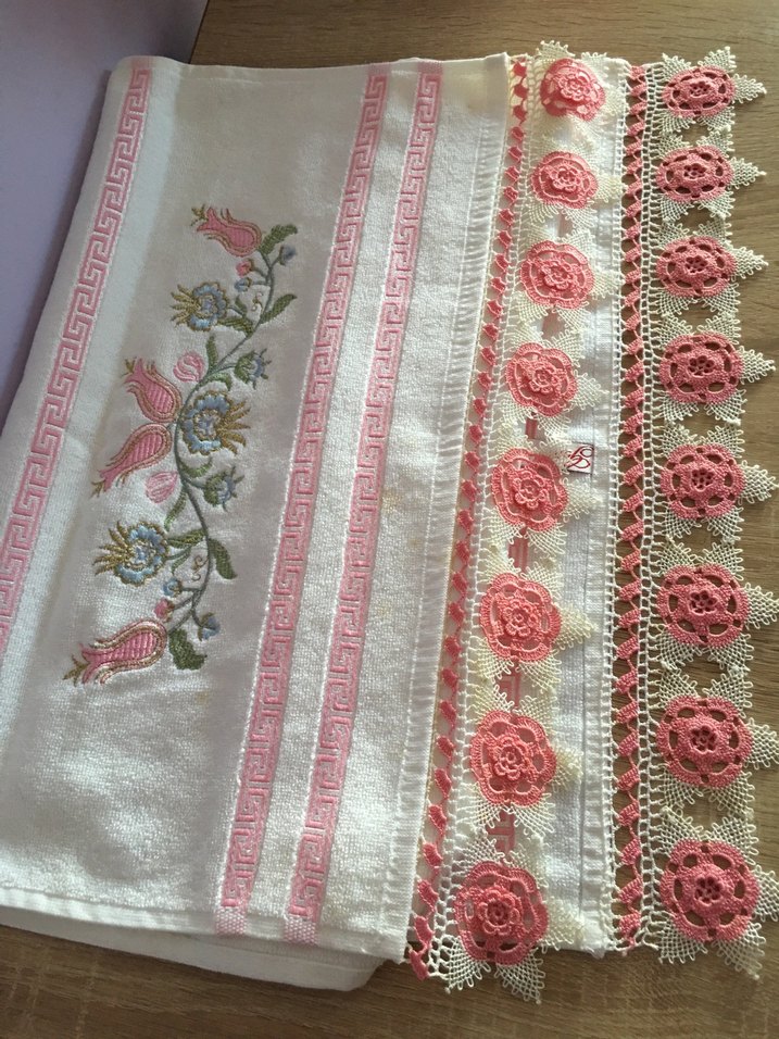 İğne oyalı çeyizlik havlu - Görsel 5