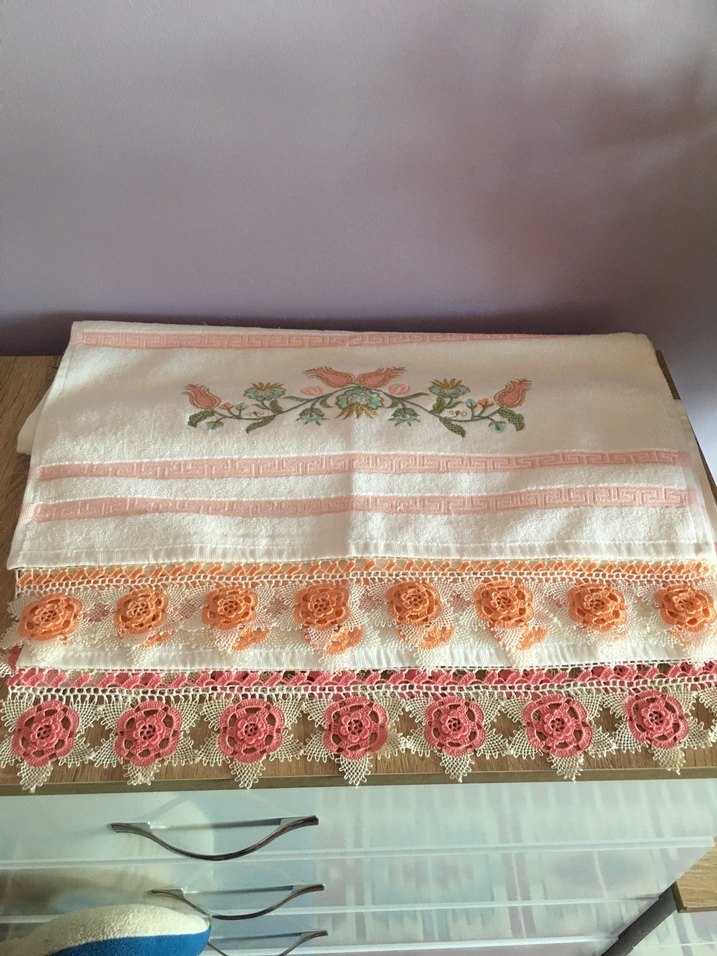 İğne oyalı çeyizlik havlu - Görsel 2