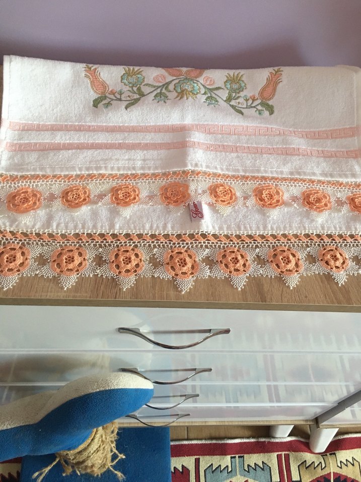 İğne oyalı çeyizlik havlu - Görsel 3