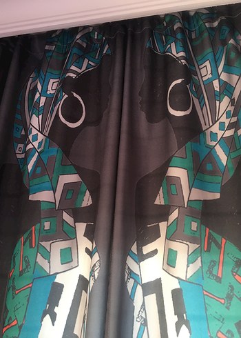 Bohem Tarz Çok Renkli Baskılı Fon Perde - Görsel 2