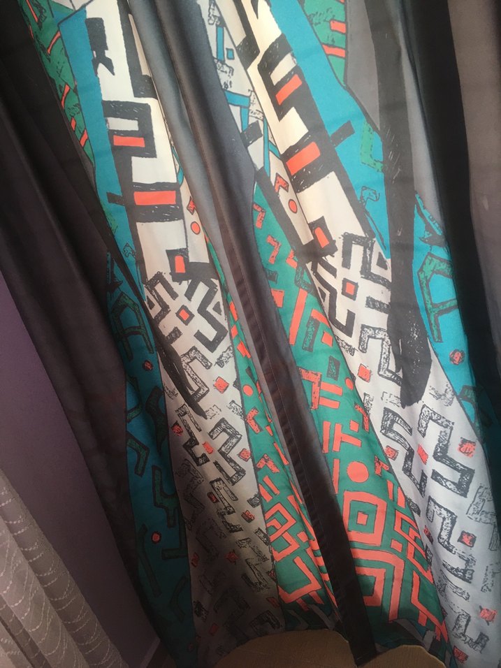 Bohem Tarz Çok Renkli Baskılı Fon Perde - Görsel 3