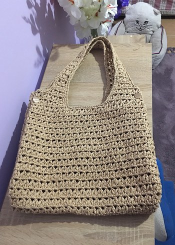 Rafya ipten Örgü Kadın Çanta - Görsel 6