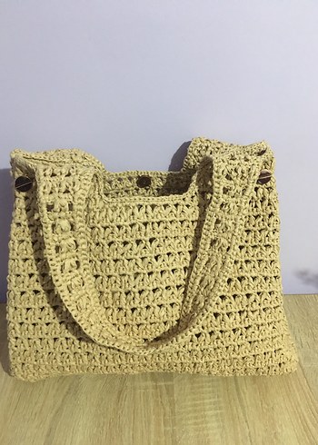 Rafya ipten Örgü Kadın Çanta - Görsel 2