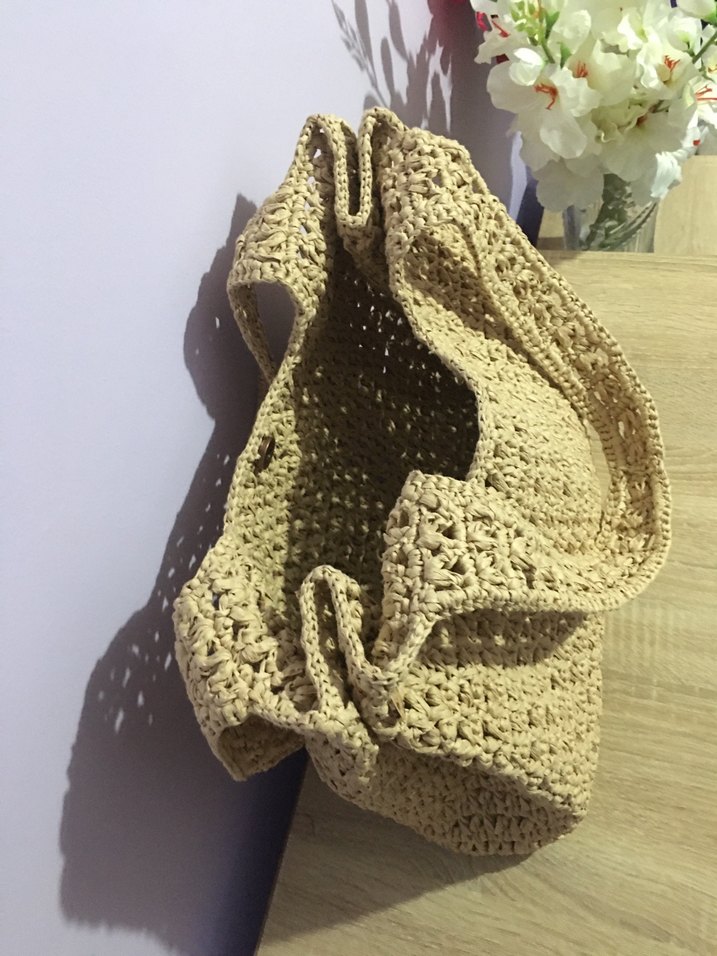 Rafya ipten Örgü Kadın Çanta - Görsel 5